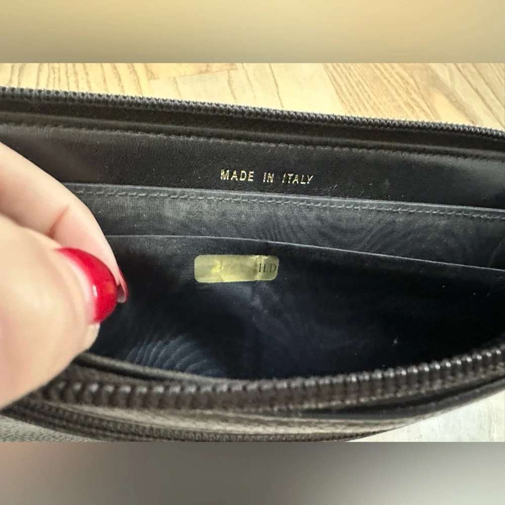 CHANEL Black Caviar Leather Zip Long Wallet